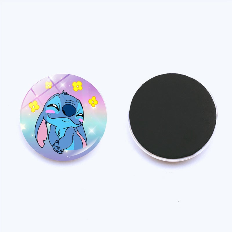 Star Baby Stitch Refrigerator Sticker Crystal Glass Soft Magnetic Sticker Refrigerator Door Home Decorations 25Mm - Image 1